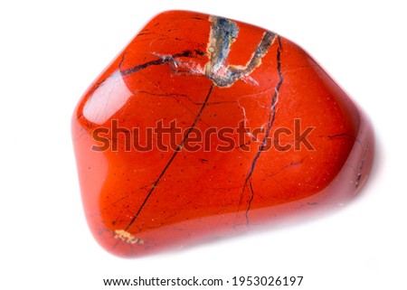 red jasper, close-up isolated on white background