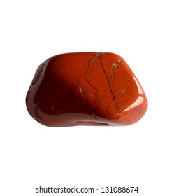 Red Jasper Stone On A White Background