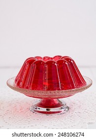 Red jello on a plate