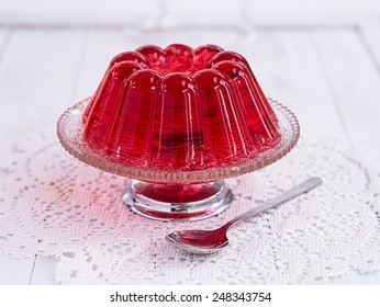 Red Jello On A Plate