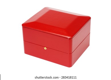 Red Jewellery Box On White Background 