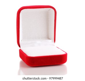 Red Jewelry Box Isolated On White