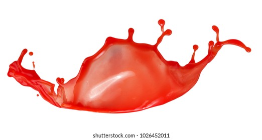 red juice splash  isolated on white background.