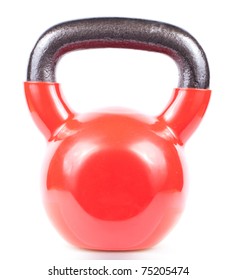 Red Kettlebell Isolated On White Background