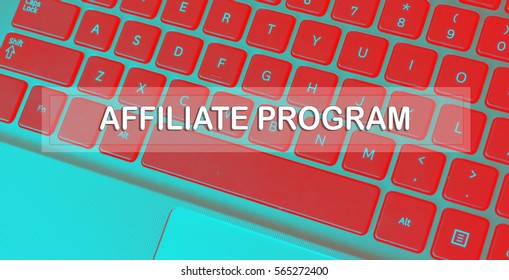 RED KEYBOARD WITH TEXT AFFILIATE PROGRAM