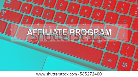 RED KEYBOARD WITH TEXT AFFILIATE PROGRAM