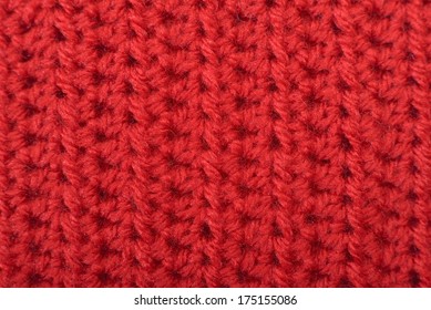 Red Knitted Fabric Texture