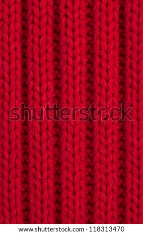 Red Knitted wool background, Full Frame