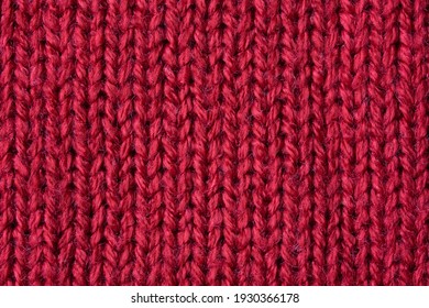 Red Knitted Wool Texture Background