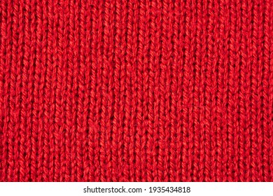 Red Knitted Wool Texture Background