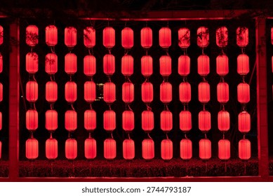 Red lanterns are hung during the Spring Festival