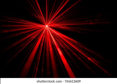 Red Laser Beam Light Effect On Black Background