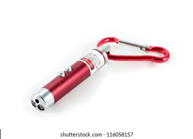 Red Laser Pointer Horizontally On White Background