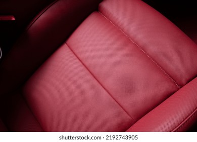 Red Leather Car Seats In The Expensive Sport Car