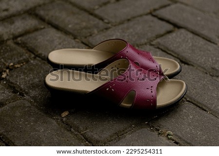 red leather sandals for women, red leather sandals for women, pictured outdoors. outdoor leather sandals