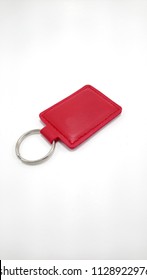 Red Leather Small Rectangle Portable Key Chain Holder