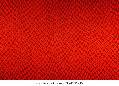 Red Leather Texture. Red Background Salamander Skin.