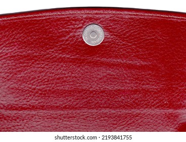 Red Leather Wallet White Isolated