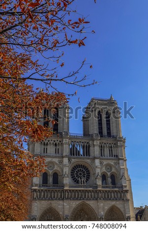 Similar – Notre Dame Kathedrale im Herbst