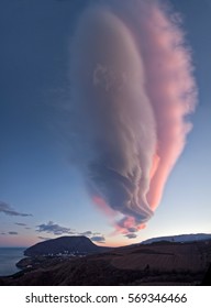 Red Lenticular Cloud Sunset Ayu-dag