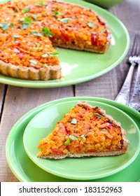 Red Lentil, Bell Paper And Corn Flan