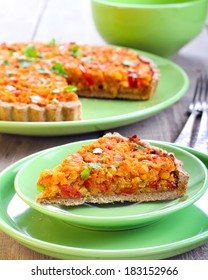 Red Lentil, Bell Paper And Corn Flan