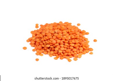 Red Lentil On The White Background