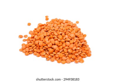 Red Lentils Isolated On White