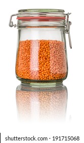 Red Lentils In A Jar