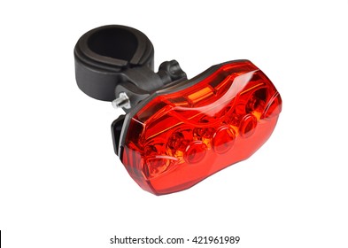 Red Light Bike Reflector, Isolated On White Background