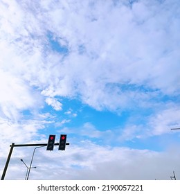 Red Light, Blue Sky, Stop Sign