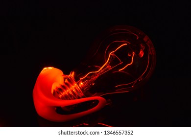 A red light bulb
