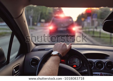 red light at the intersection