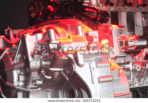 Red light\
irradiation Auto engine of\
close-up