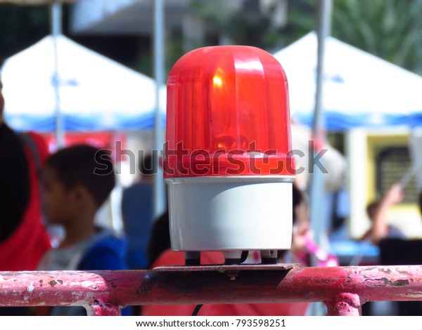 Red lightbulb in public\
For safety