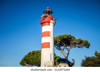 Red Lighthouse In La Rochelle Old Harbor, France