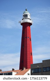 The red lighthouse at Scheveningen Beach in The Hague, Netherlands. It was designed by Quirinus Harder and activated finished in 1875.
