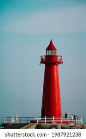 Red Lighthouse In The Shore