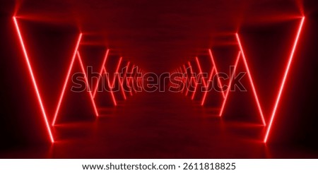 red lighting with interior empty space, 3d rendering sci-fi concept
