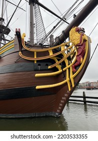 Red Lion Figurehead On An Old Sailing Ship