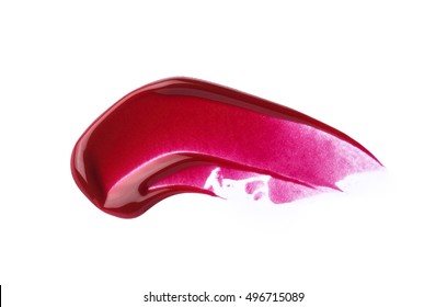 Red Lip Gloss Isolated On White 