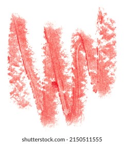 Red Lipgloss Smudge Over White Background