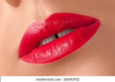 Red lips.