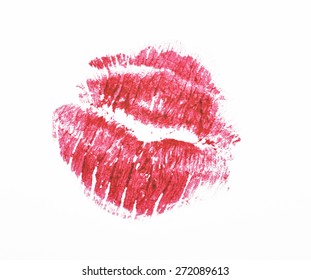 Red Lipstick Kiss Isolated On White Stock Photo 272089613 | Shutterstock