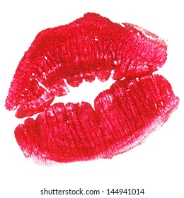 Red Lipstick Kiss Macro