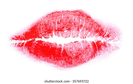 Red Kiss Isolated Stock Photo (Edit Now) 767624890