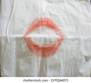 Red Lipstick Marks On Tissue Paper Stock Photo (Edit Now) 1570264075