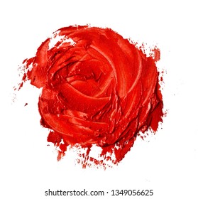 red lipstick smudged stroke or acrylic color paint  look like a rose shape for back ground - Powered by Shutterstock