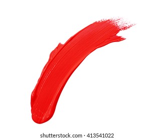 Red Lipstick Stroke On White