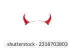 red little devil horns isolated on white background